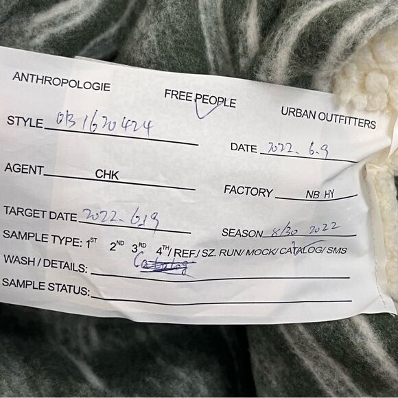 Free People Miss You Hooded Sherpa Poncho Green Combo  OSFM - Picture 8 of 8